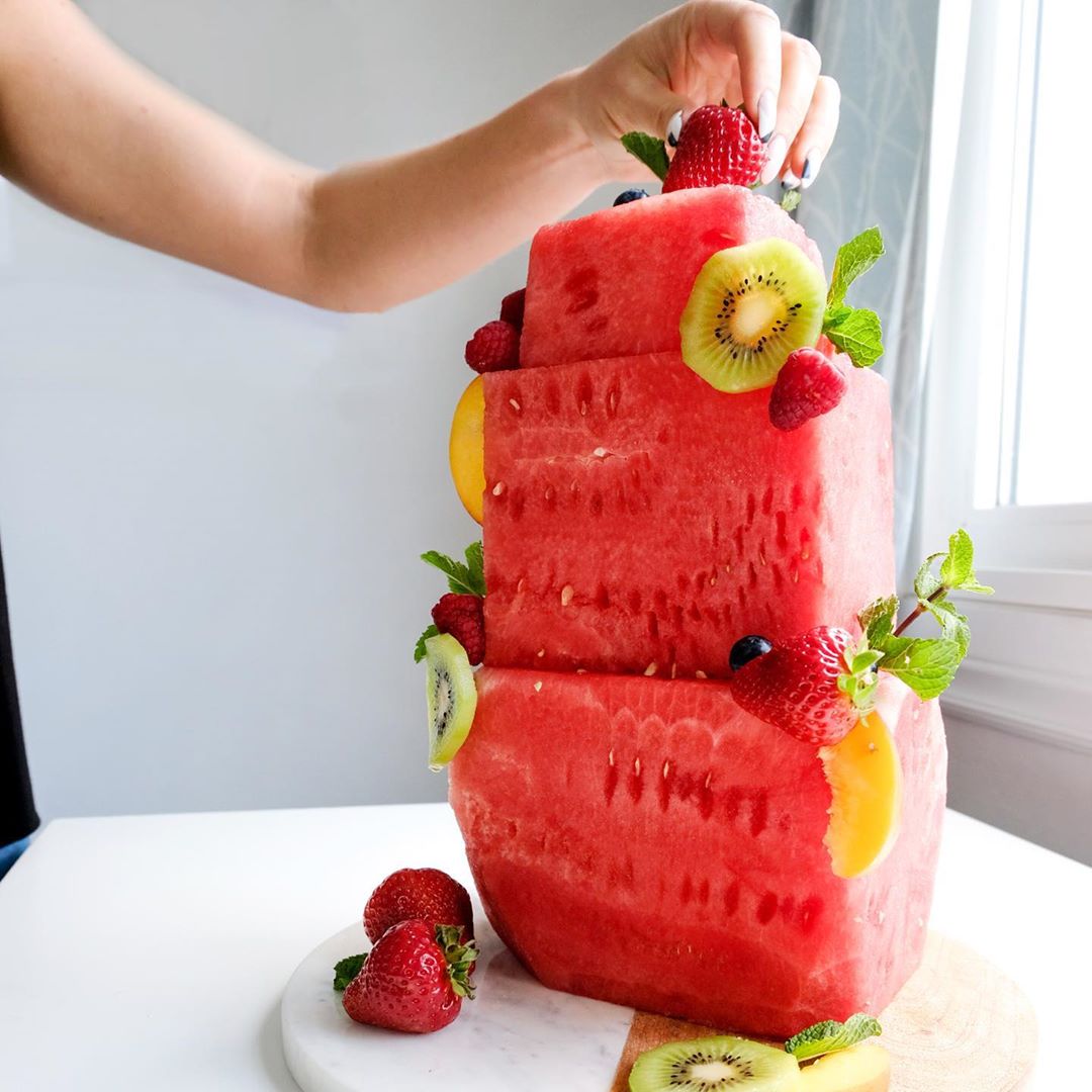 Watermelon Fruit Tiered Cake