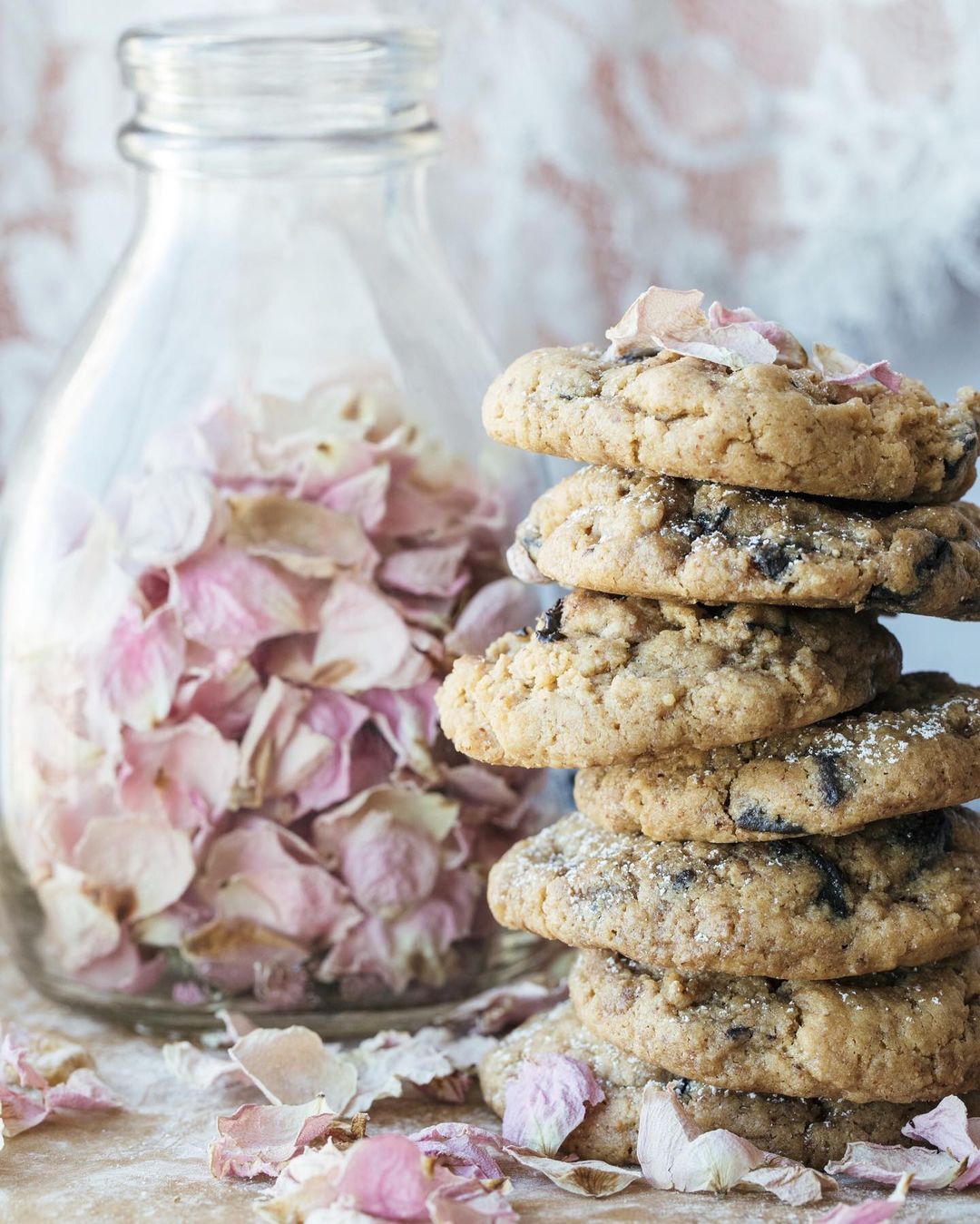 Rose Cardamom Chocolate Chip Cookies
