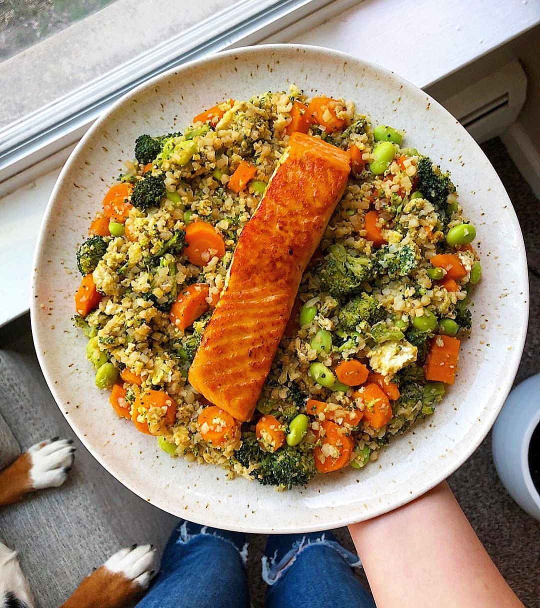 Salmon Cauliflower Fried Rice