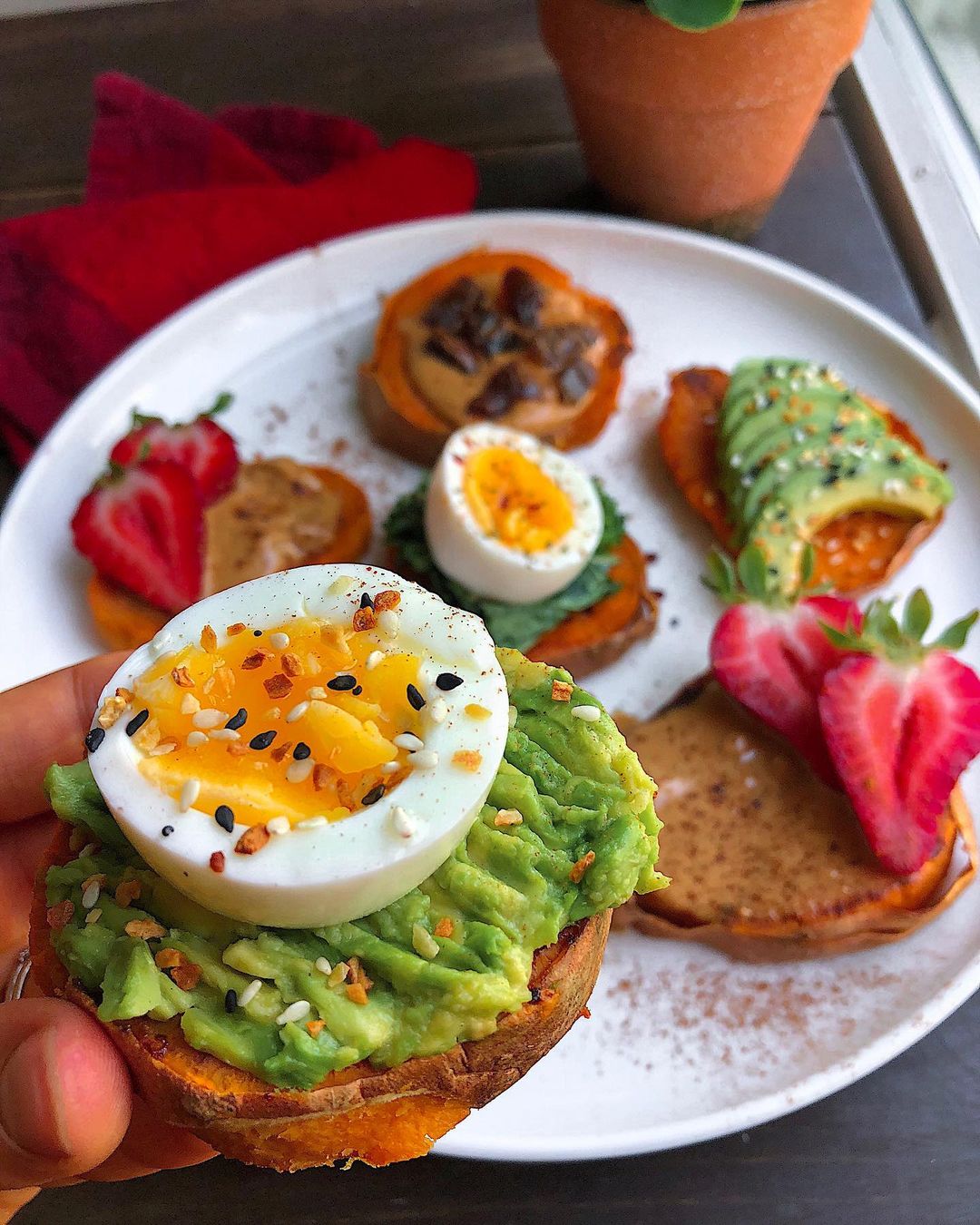 Mini Sweet Potato Toasts with Savory and Sweet Toppings