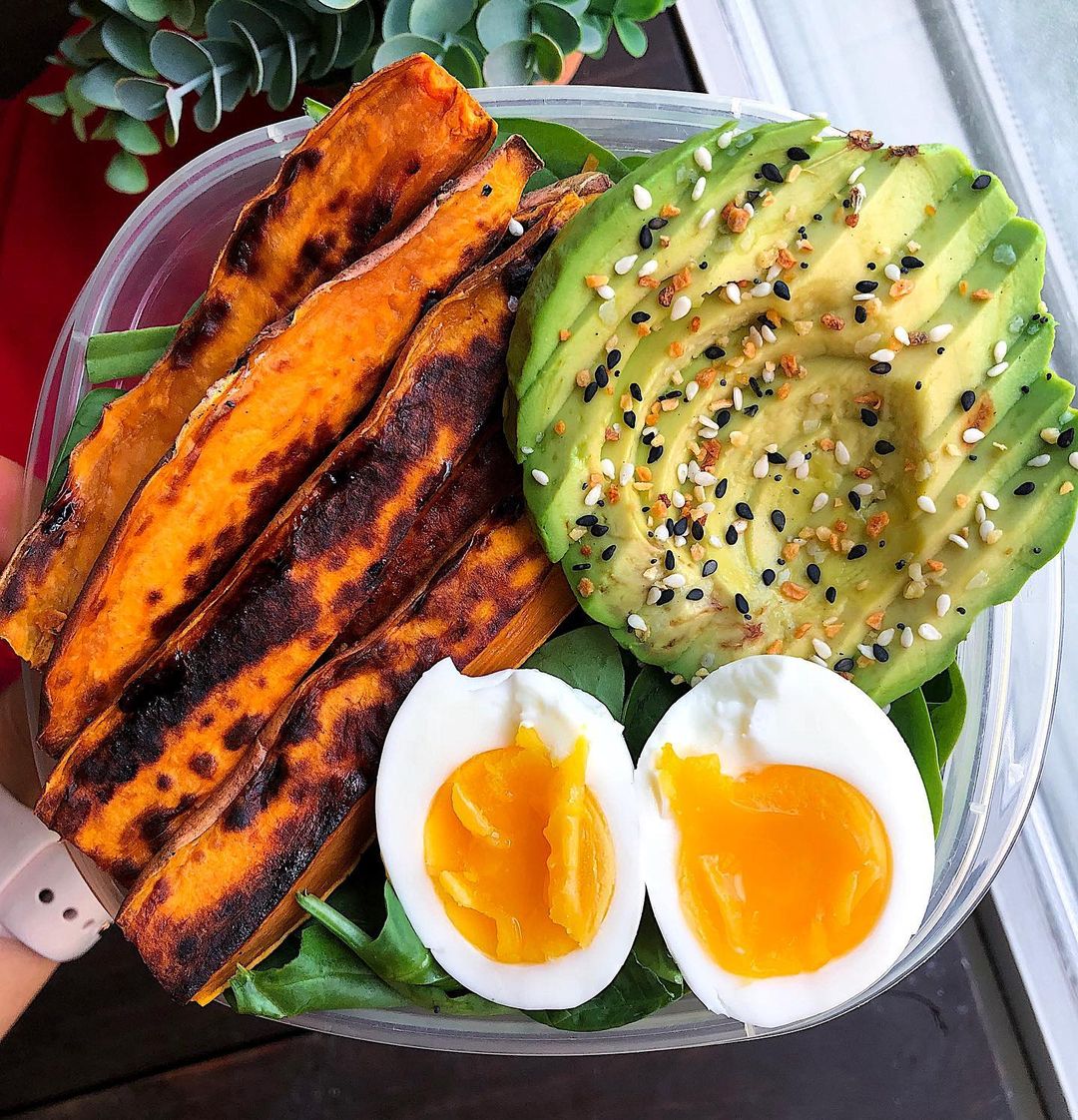 Meal Prepped Breakfast with Boiled Eggs and Avocado
