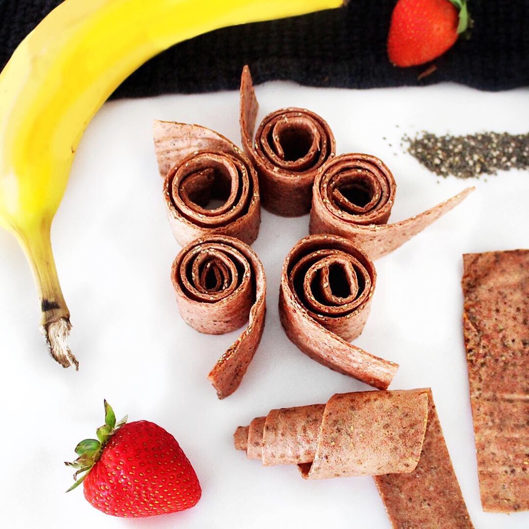 Strawberry Banana Chia Fruit Roll-Ups