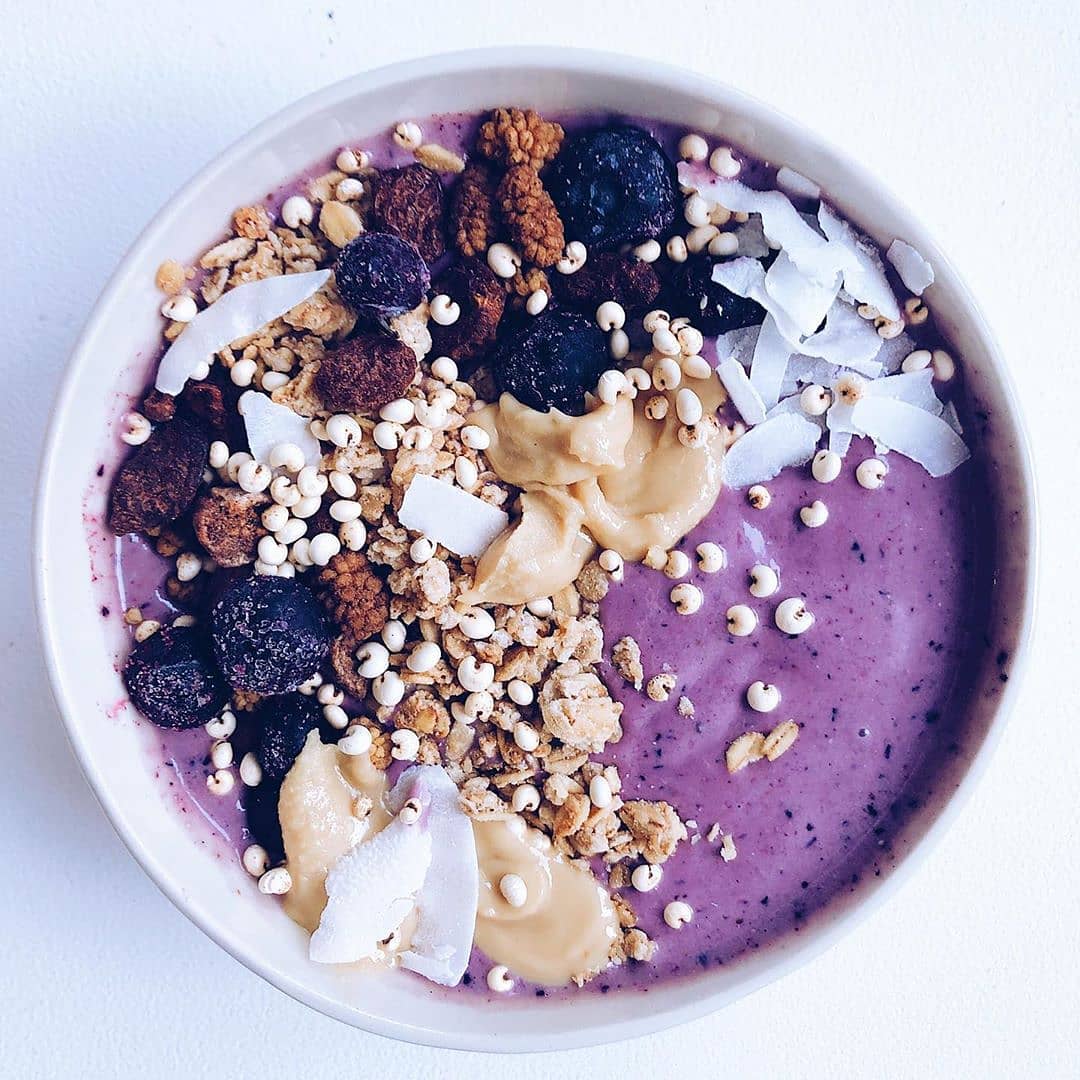 Healthy Smoothie Bowl with Berries and Banana