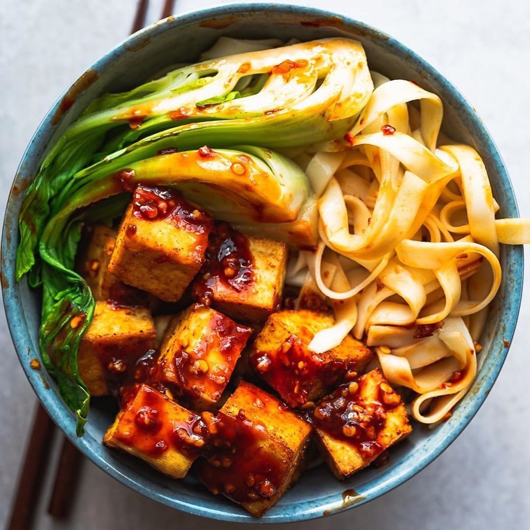 Baked Tofu and Garlicky Sesame Bok Choy