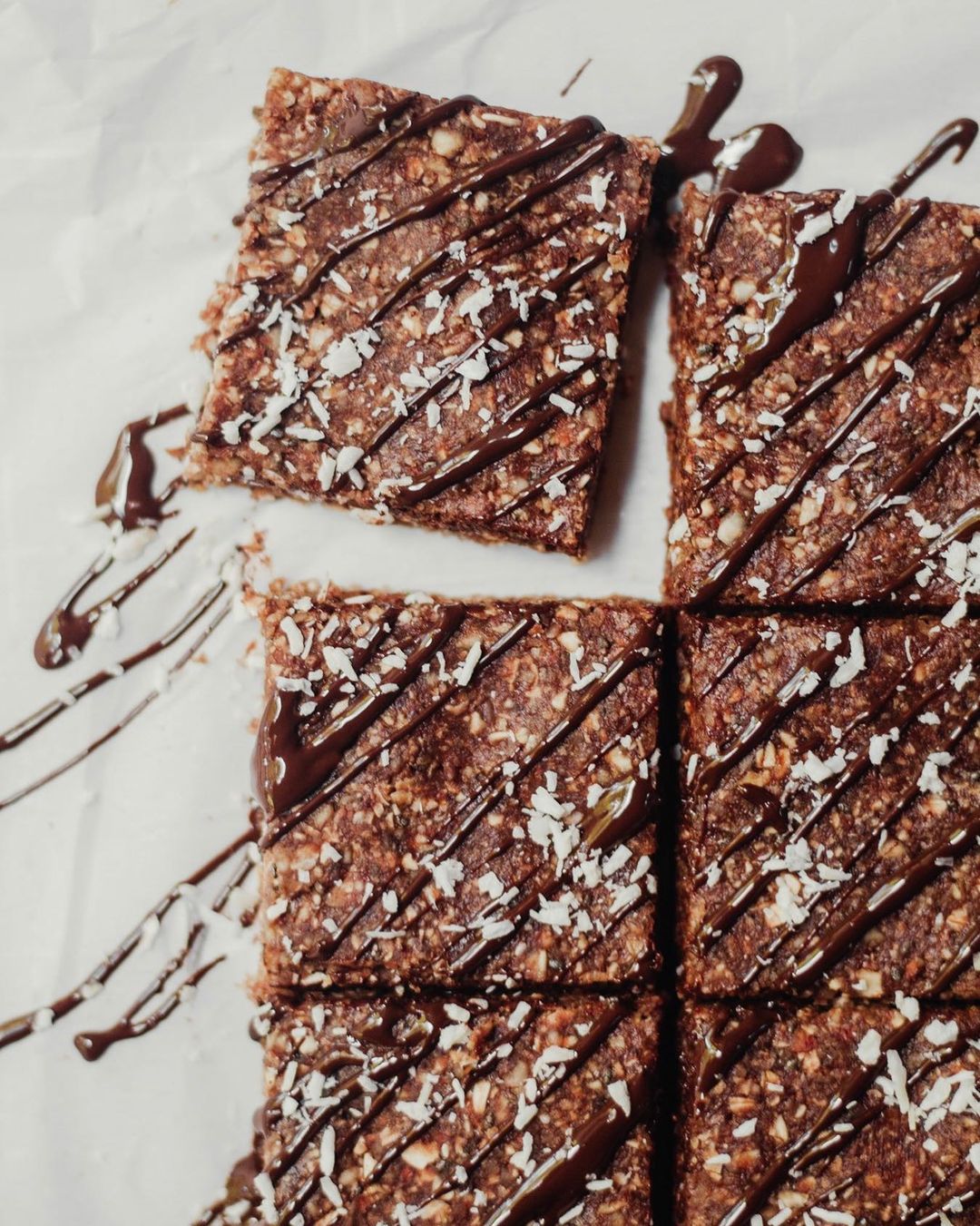 Chocolate Protein Bars with Coconut Drizzle