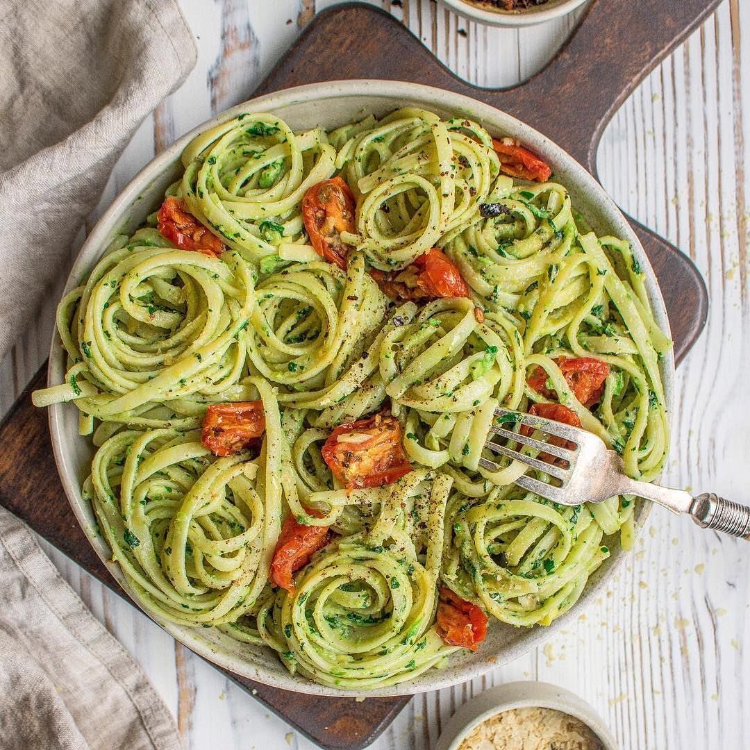 Easy Peasy Pasta with Avocado and Kale Pesto