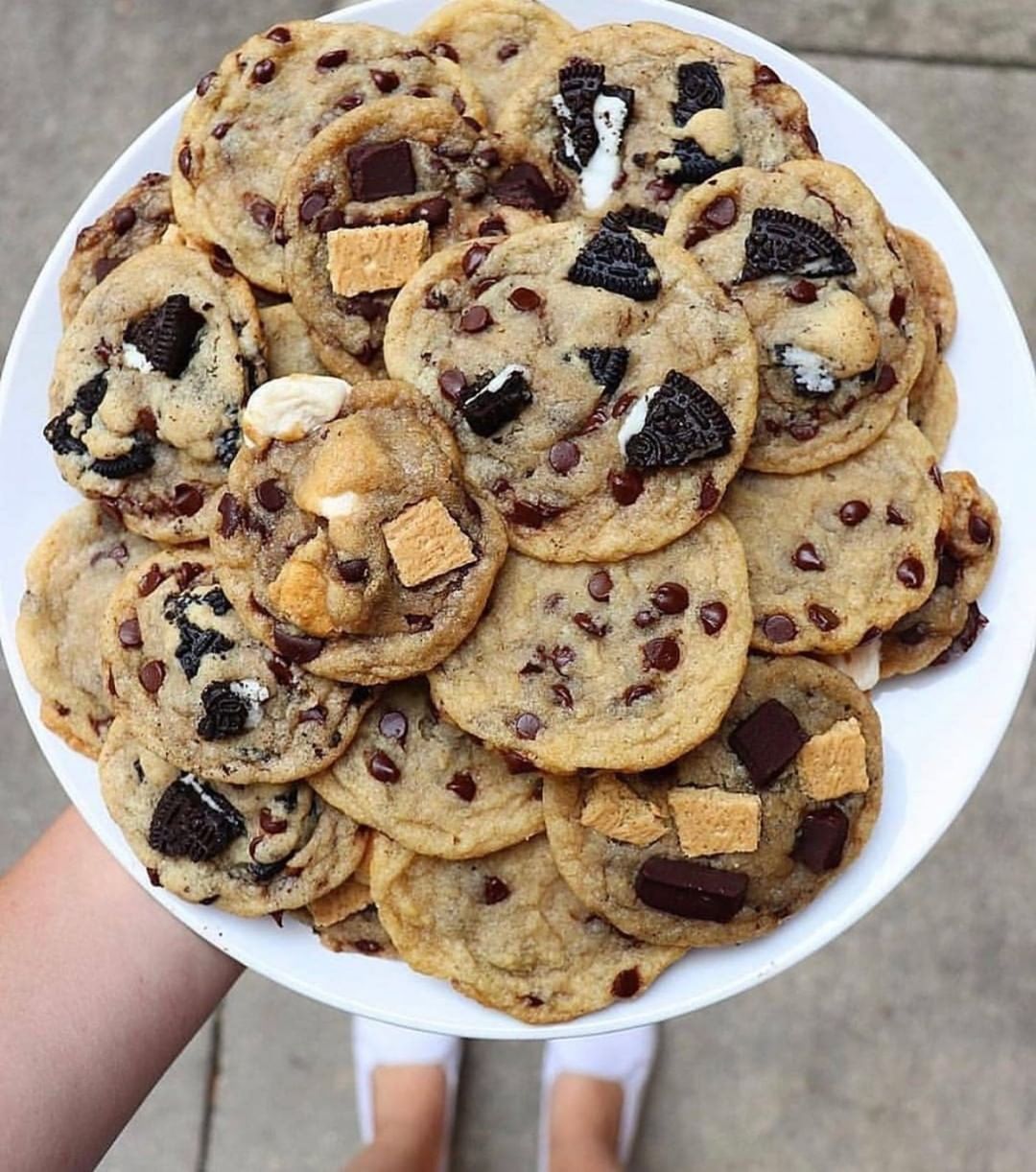 Vegan Oreo and S’mores Chocolate Chip Cookies