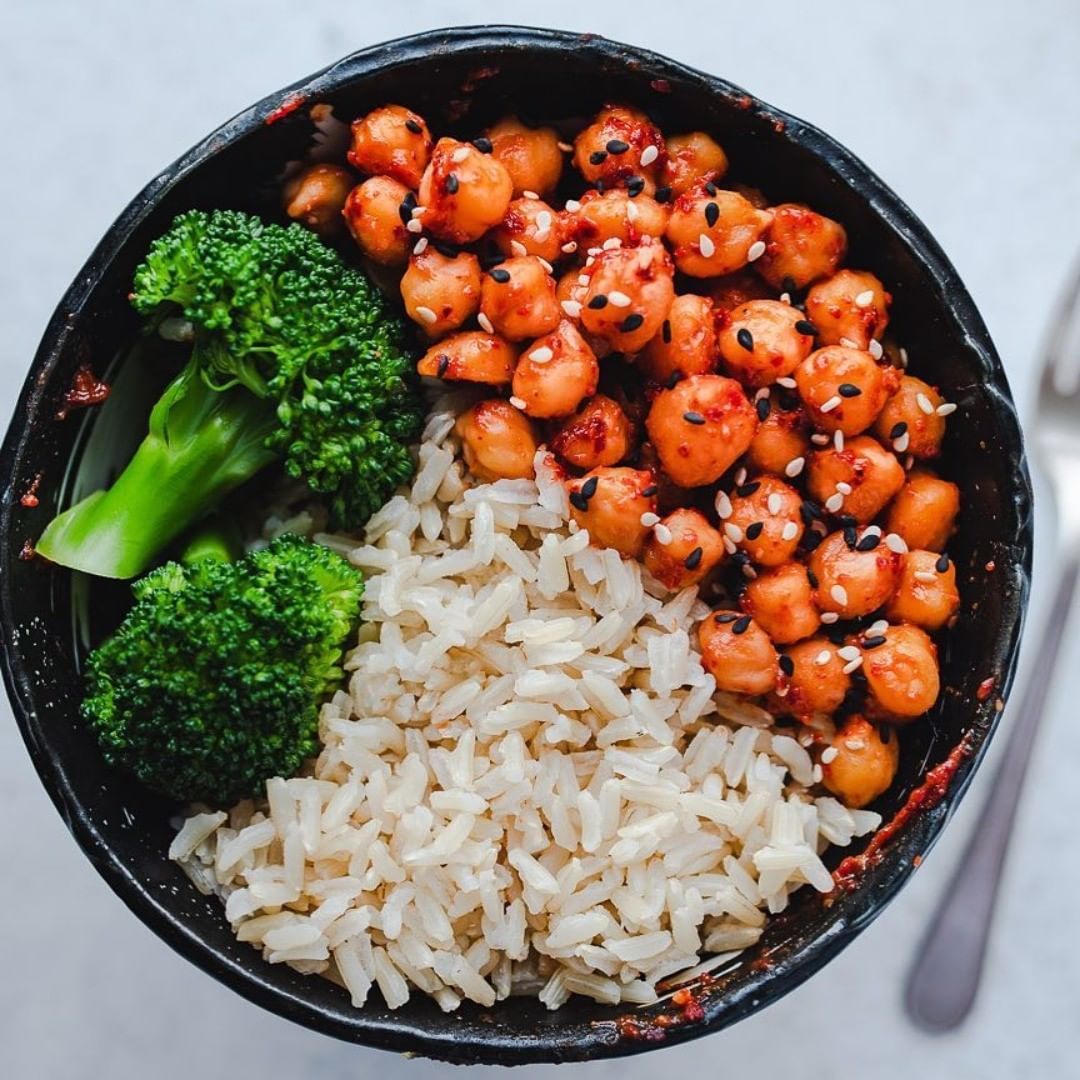 Garbanzos with Gochujang Inspired Sauce and Rice