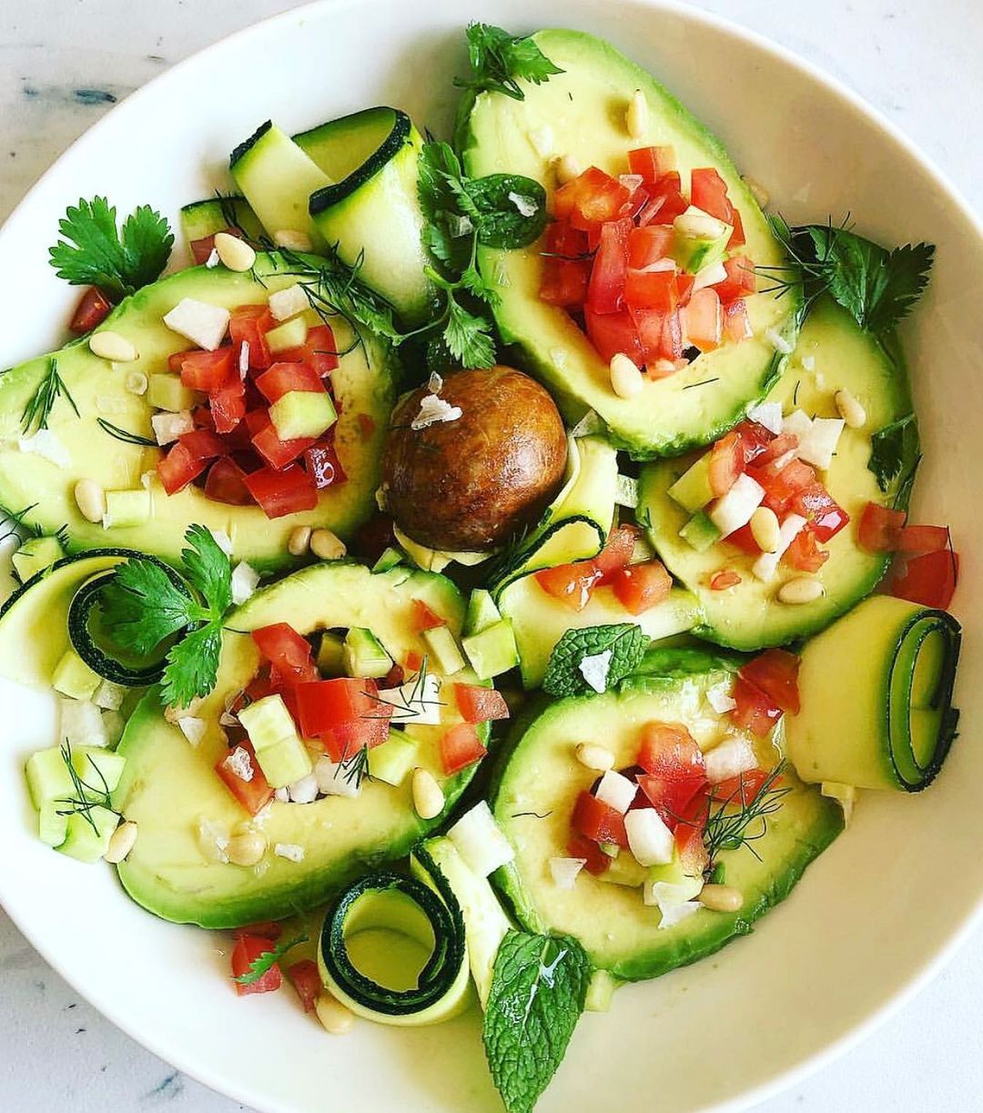 Fancy Avocado Salad with Herb Dressing