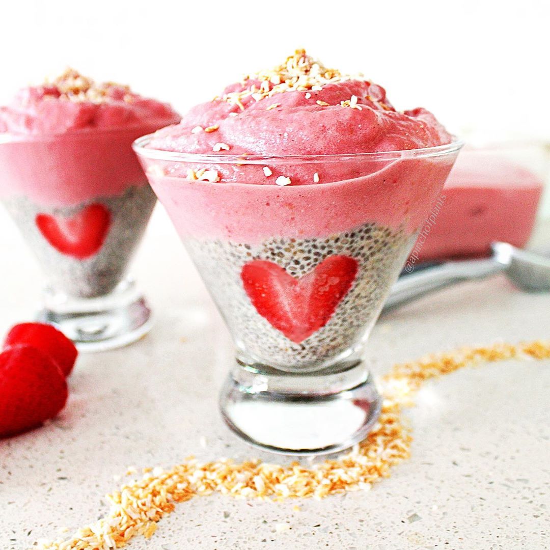 Chia Pudding and Banana Berry Nicecream