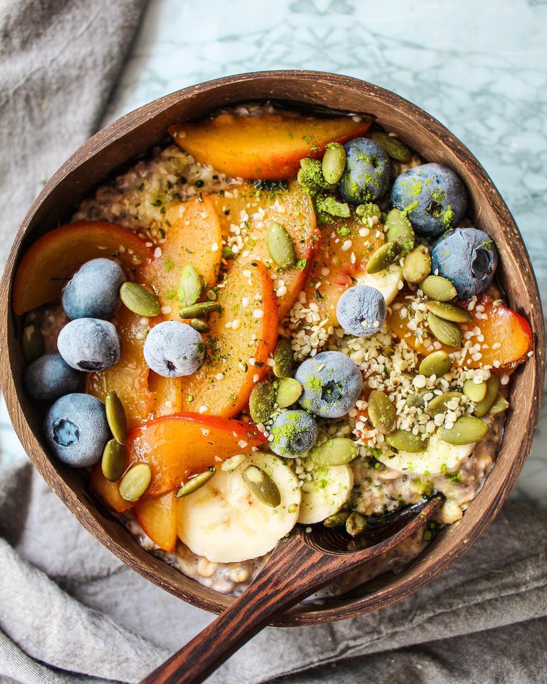 Overnight Oats with Maple Cinnamon Peaches