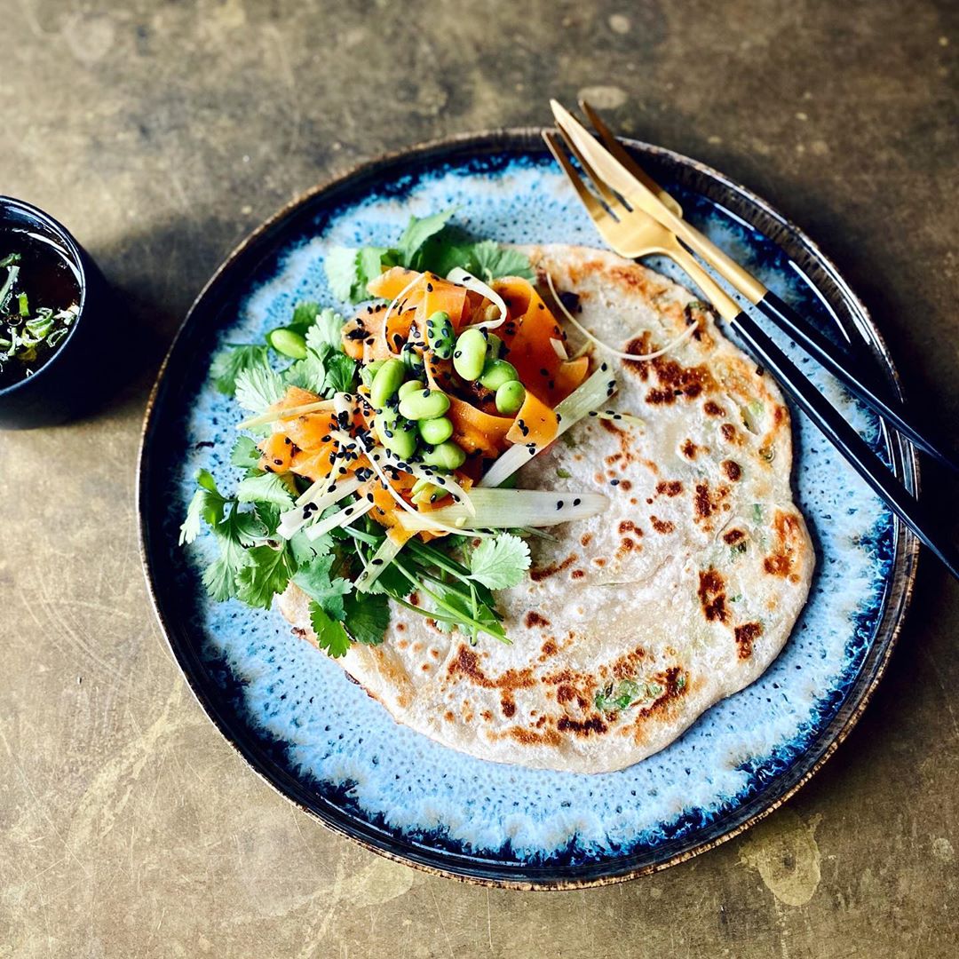 Chinese Scallion Pancakes with Dipping Sauce