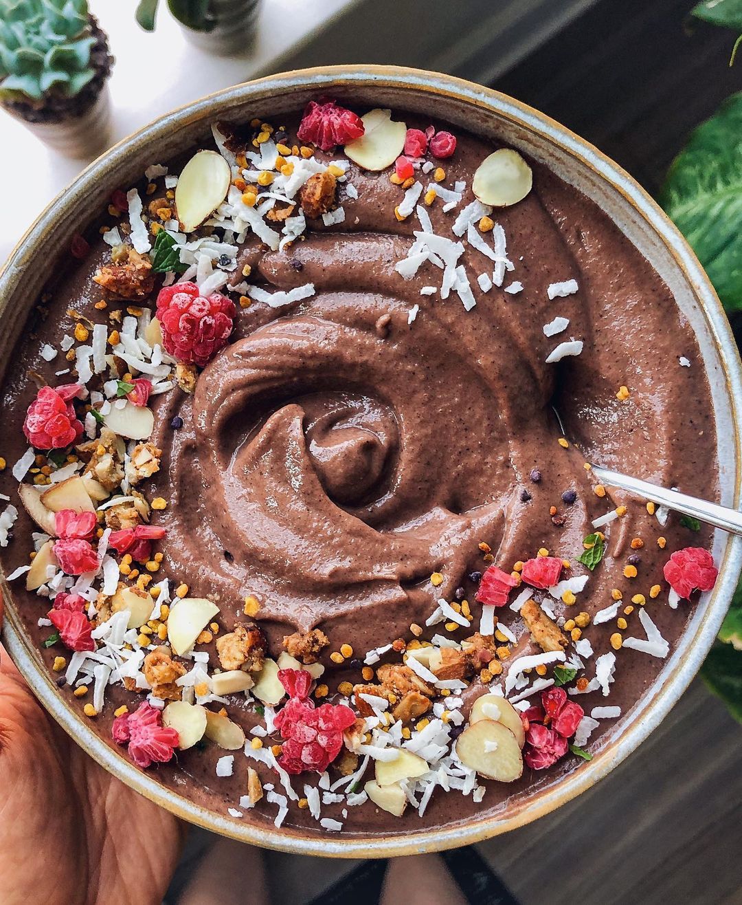 Thick Chocolate Raspberry Almond Smoothie