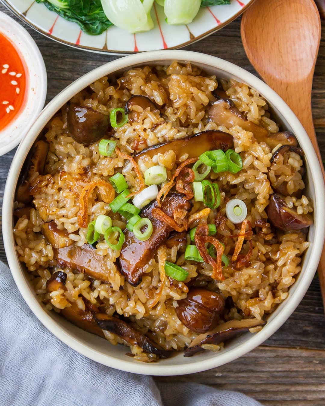 Mushrooms Chestnut Sticky Rice Bowl