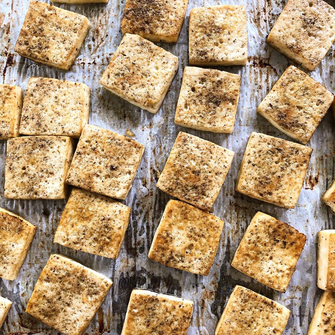 Simple Baked Tofu with Seasoning