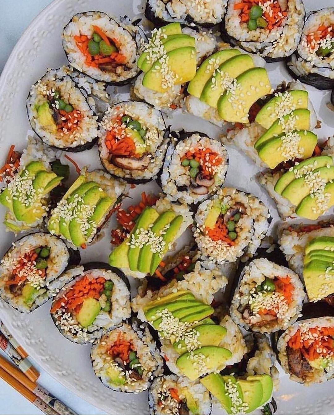 Garlic Mushroom Avocado Sushi