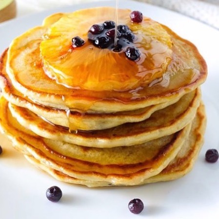 Banana Pancakes with Pineapple Syrup