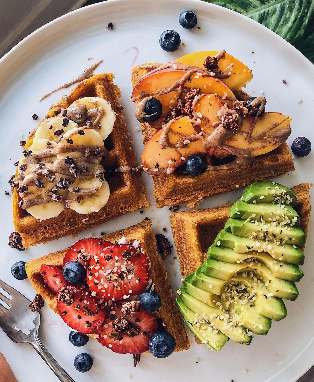 Sweet Potato Waffle Toasts with Toppings