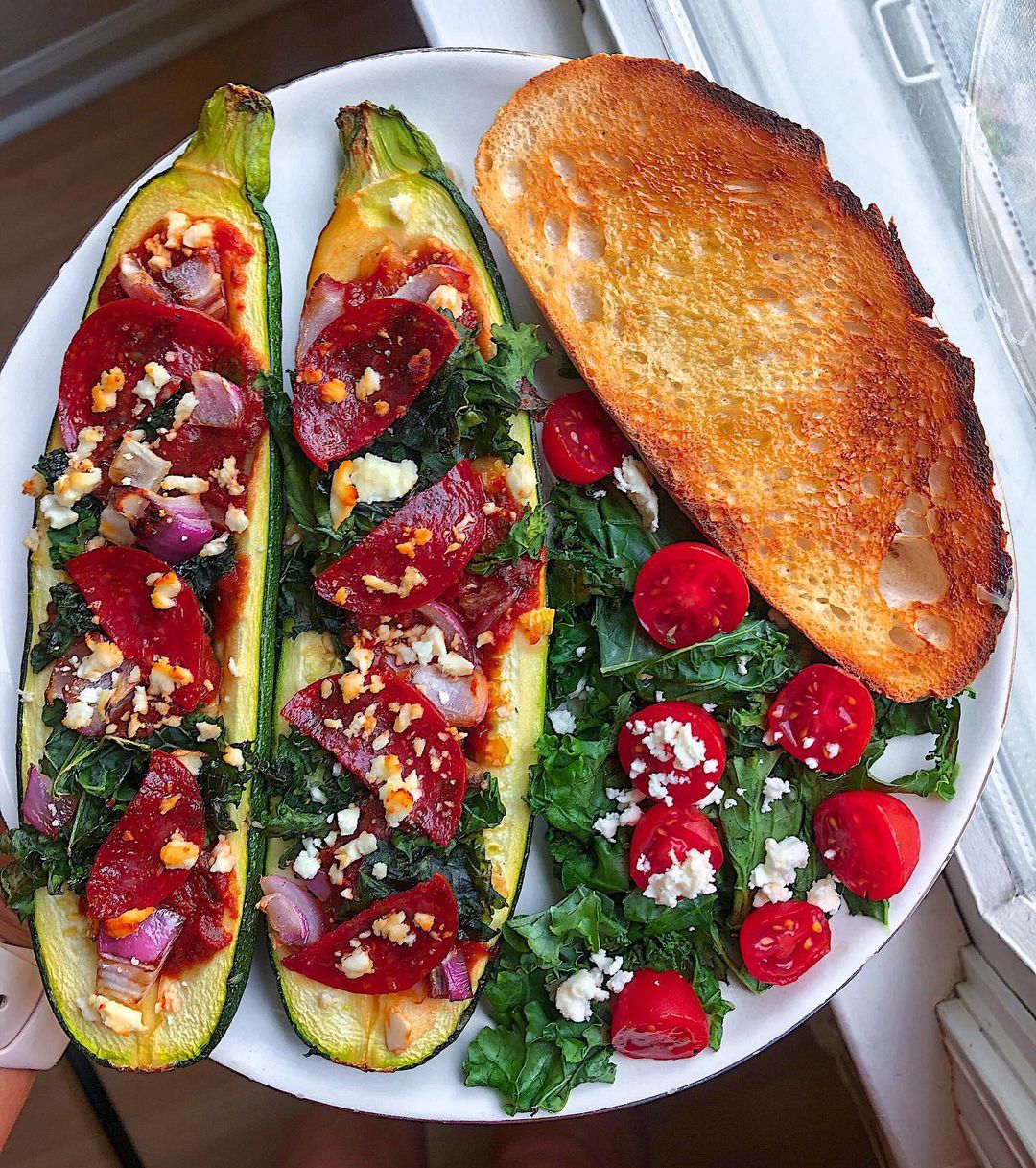 Easy Zucchini Boat Pizzas with Toppings