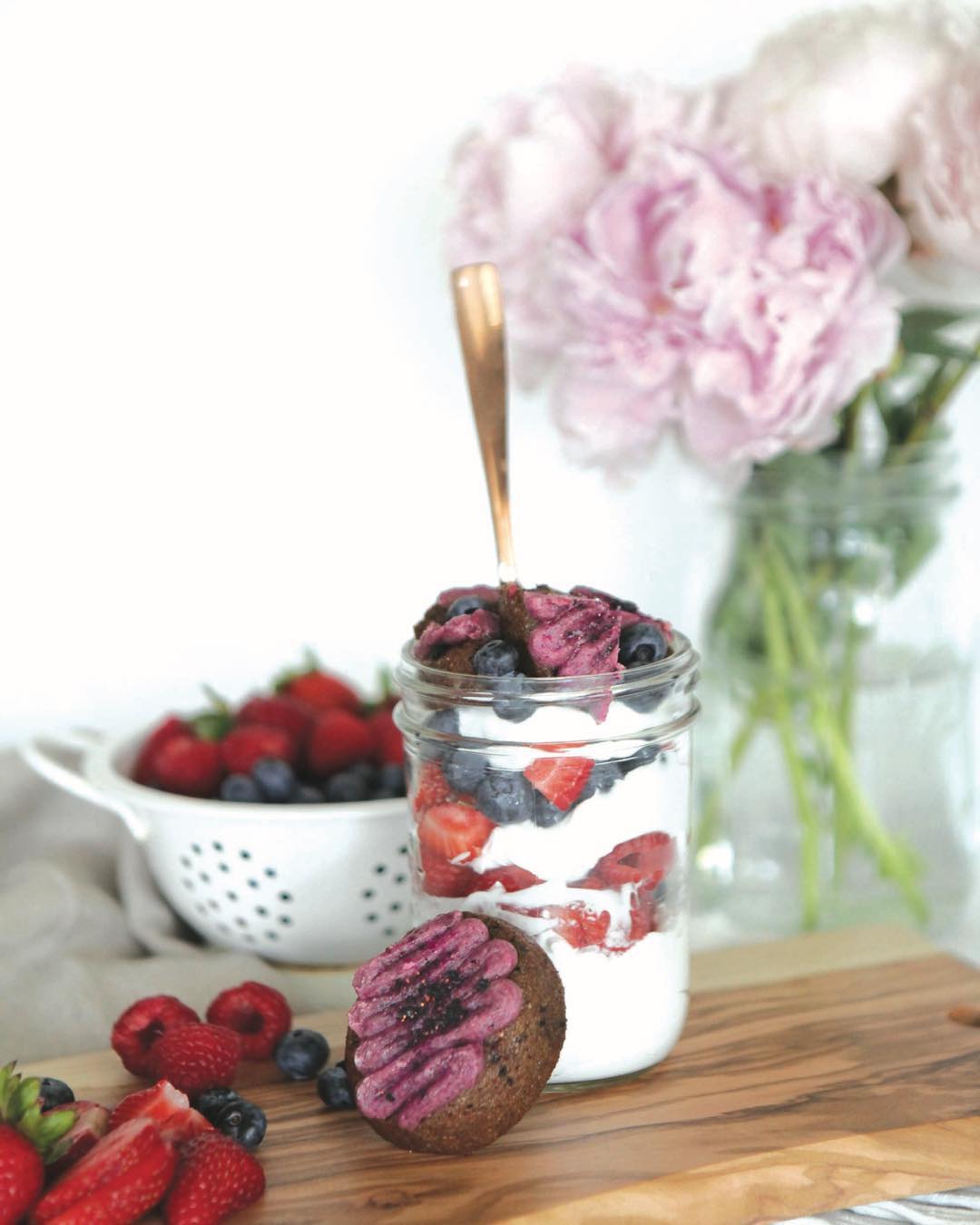 Wild Berry Parfait with Yogurt and Superseed Donut