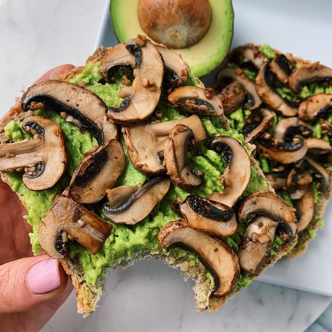 Savory Avocado Toast with Sweet Mushrooms