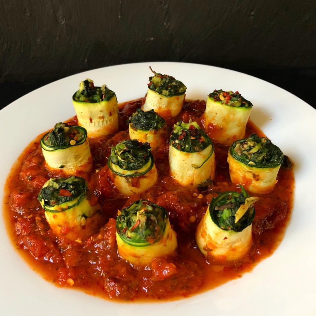 Spinach and Avocado Zucchini Cannelloni