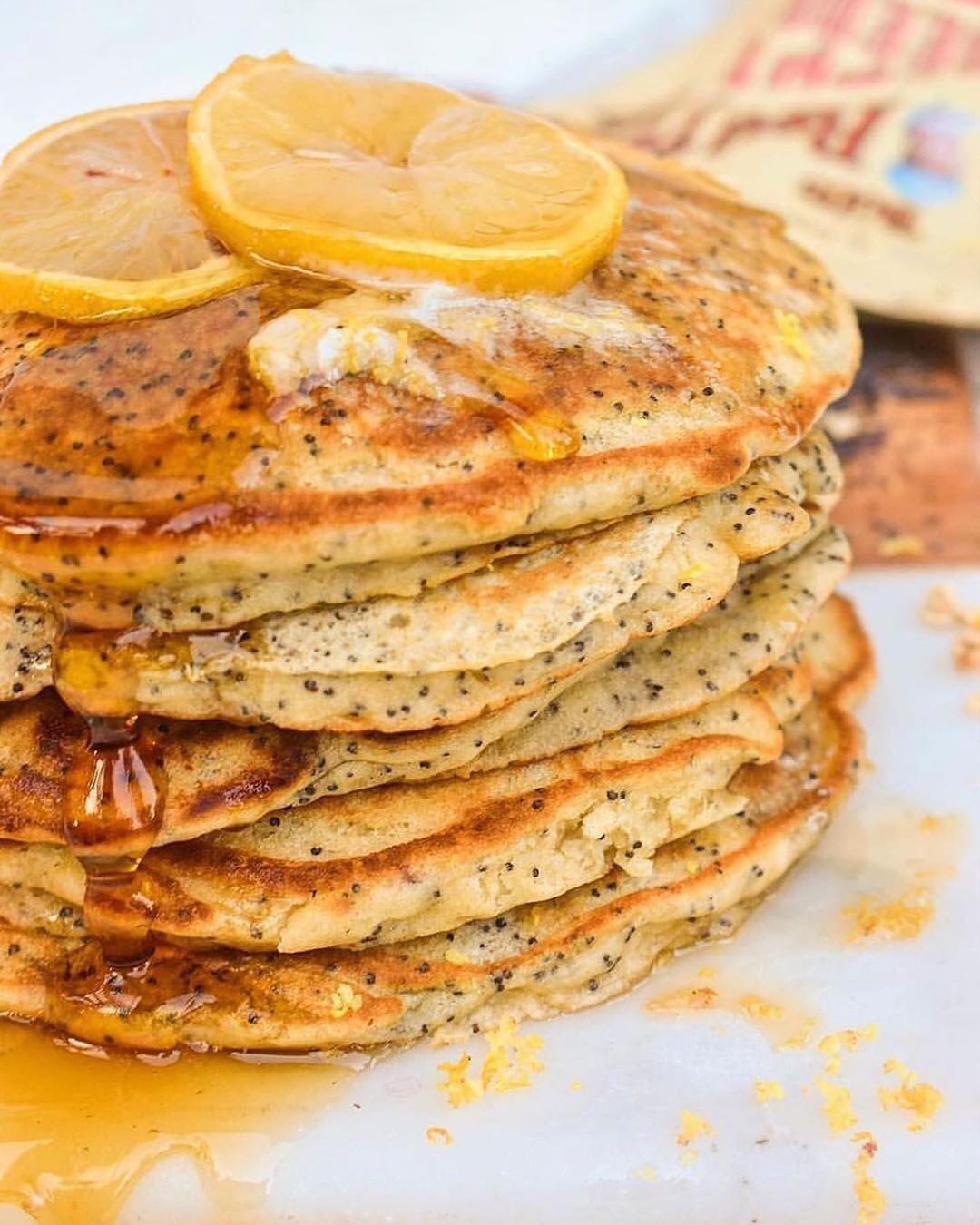 Vegan Lemon Poppy Seed Pancakes