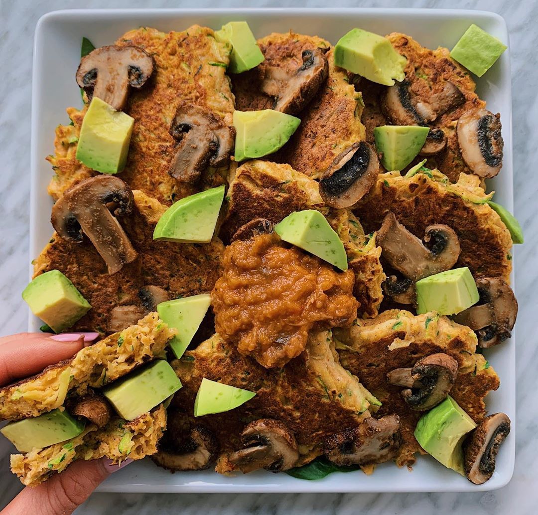 Plant-Based Savory Pancakes with Toppings