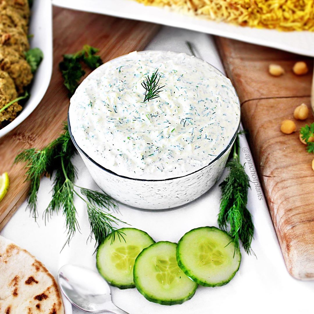 Easy Vegan Tzatziki Dip with Fresh Herbs