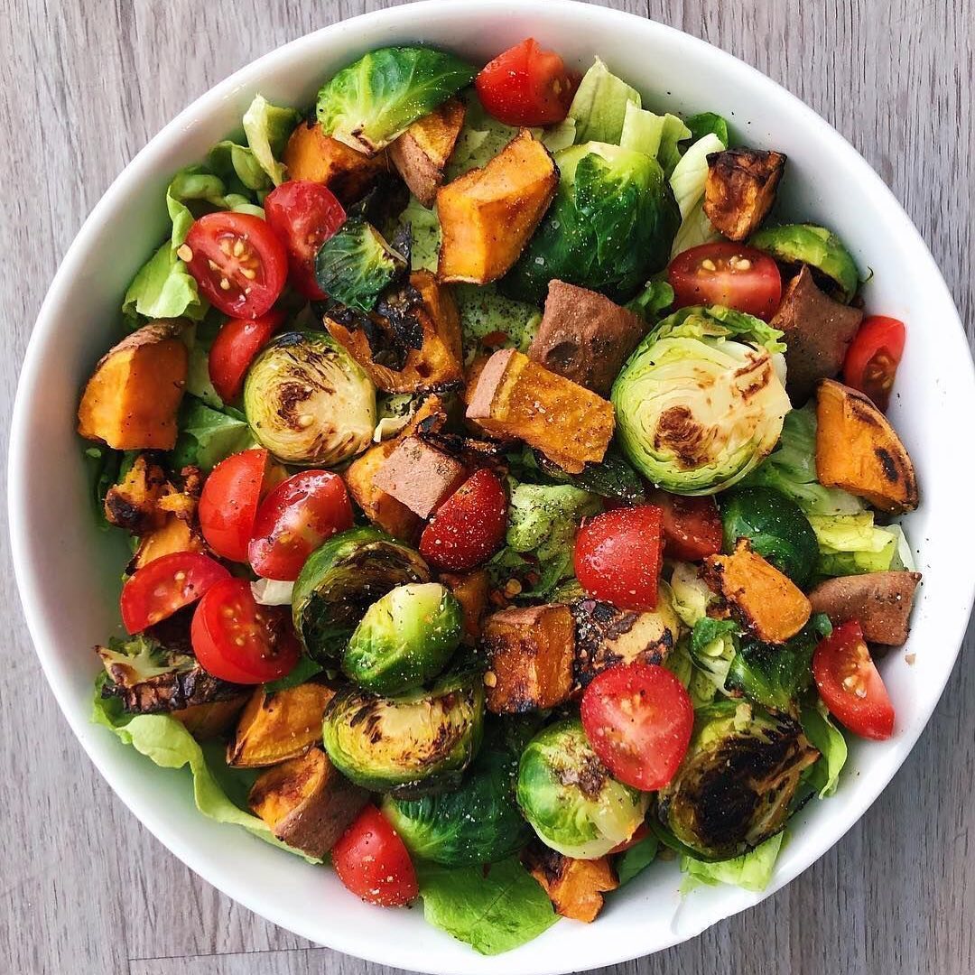 Roasted Vegetable Bowl with Quinoa and Lentil Base