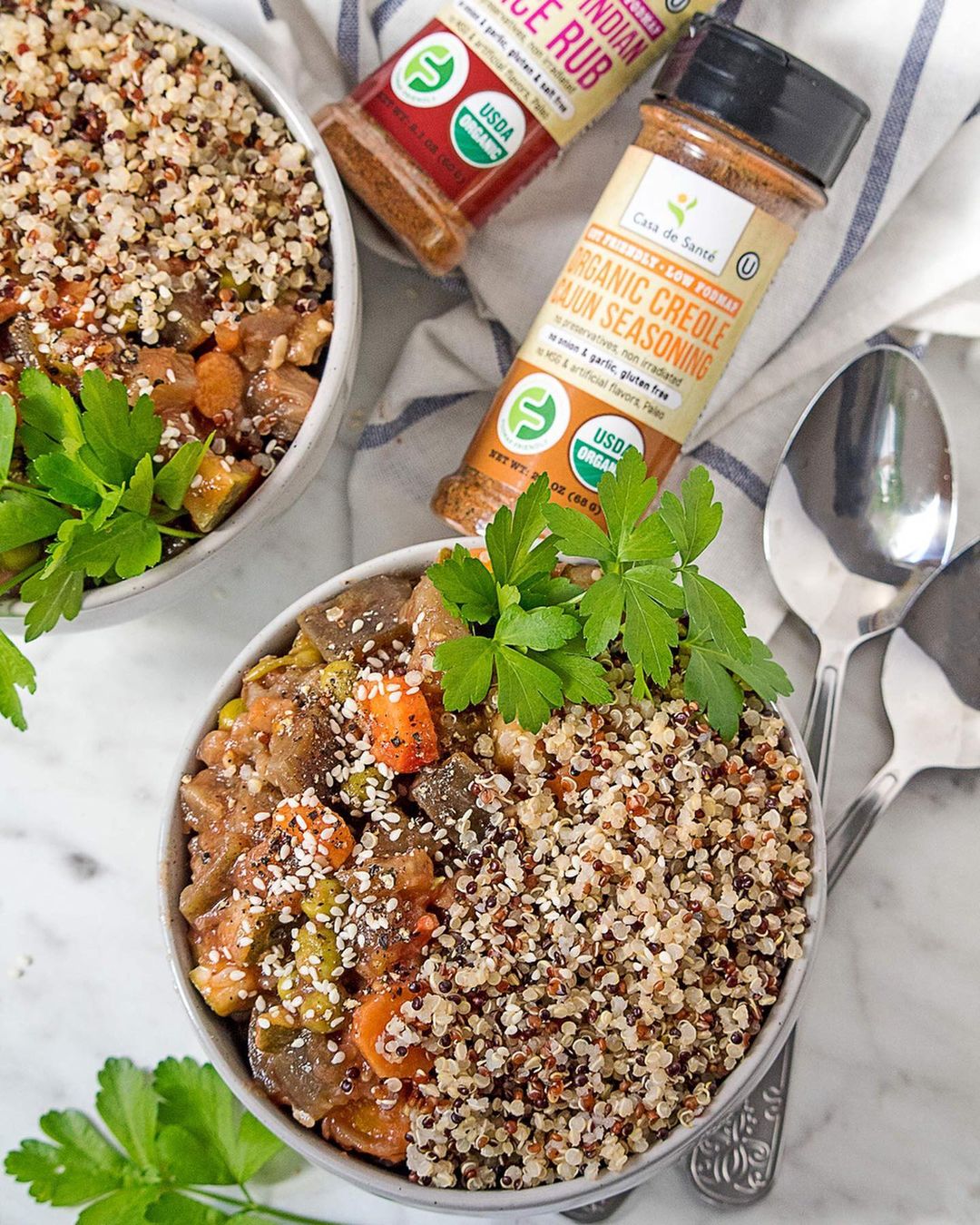Vegan Spicy Eggplant Stew with Quinoa
