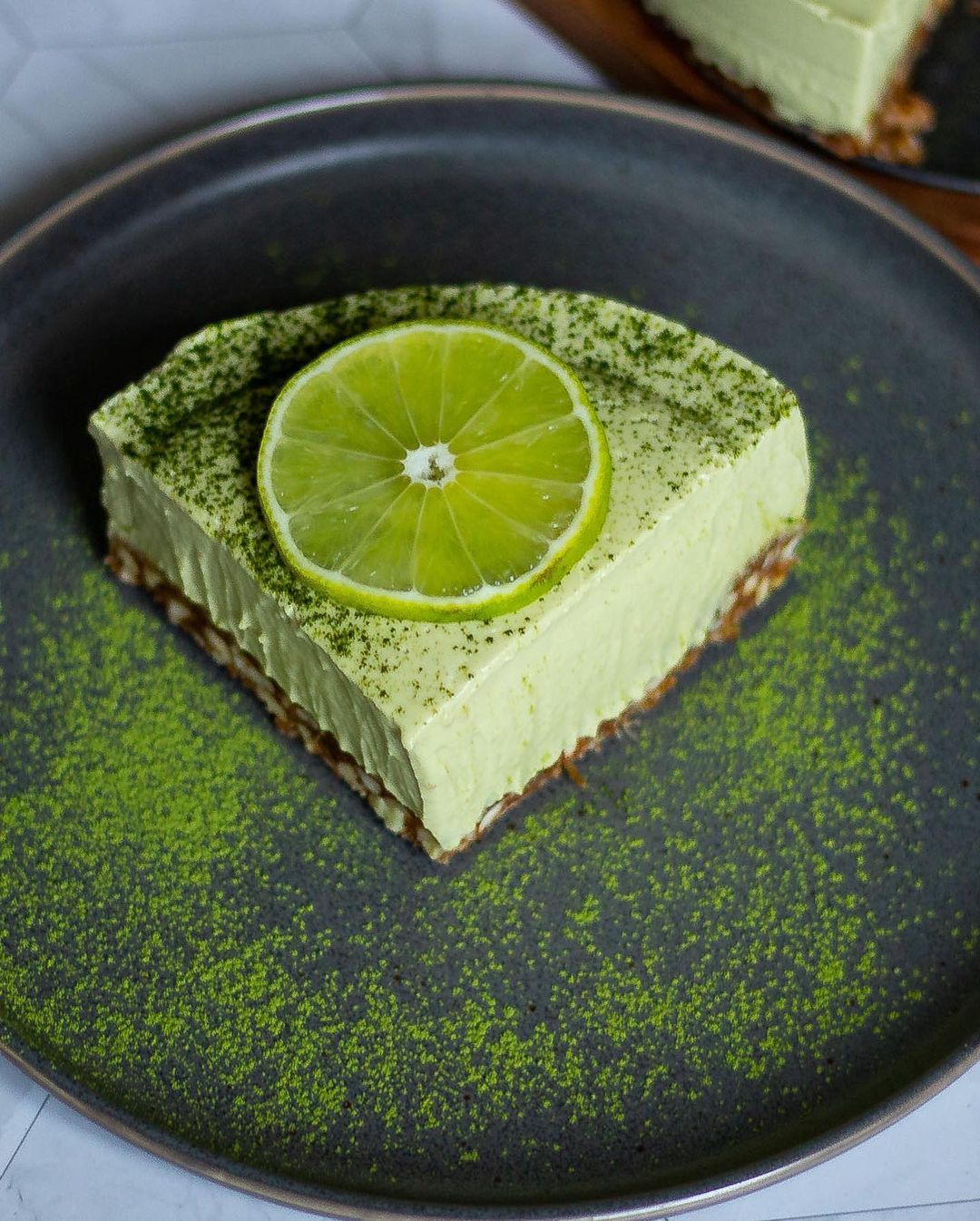 No Bake Vegan Matcha Key Lime Pie
