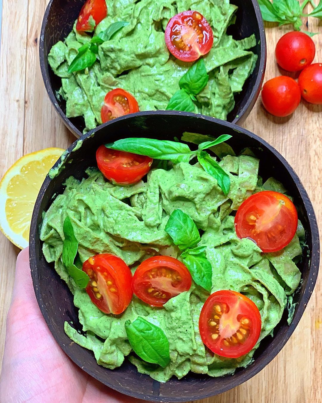 Vegan Avocado Pesto Fettuccine Pasta