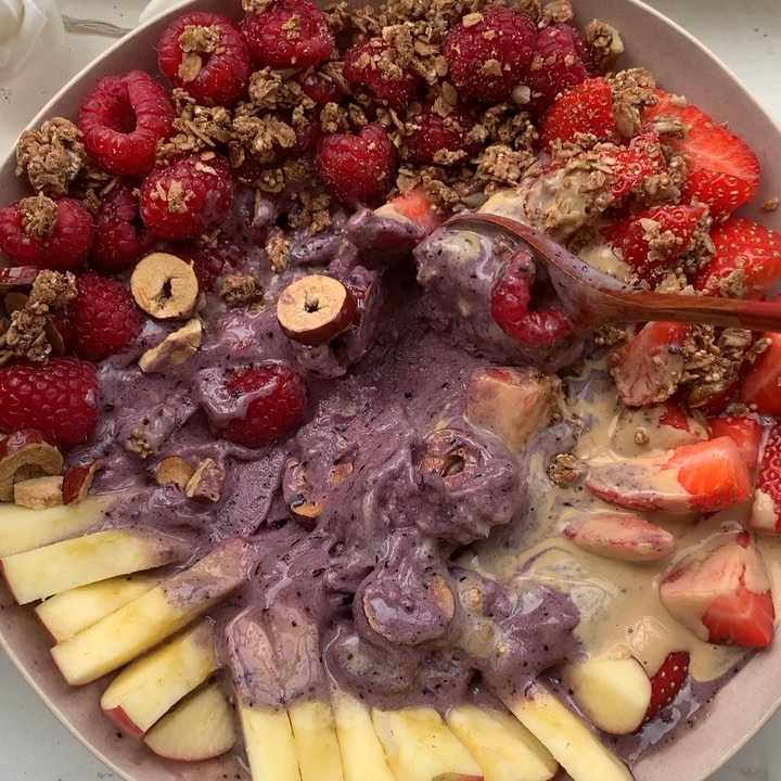 Creamy Granola Loaded Purple Nice Cream