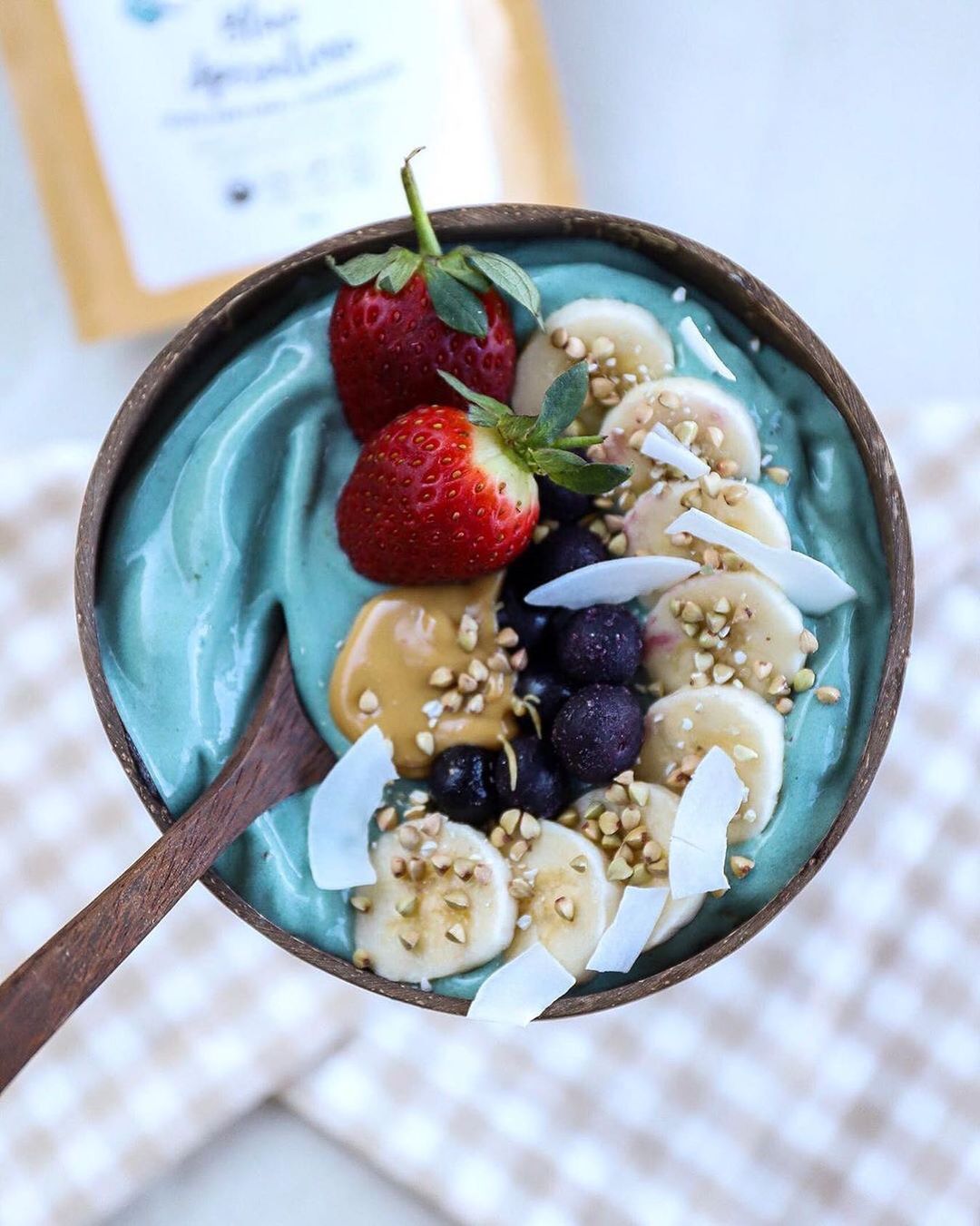 Blue Magic Smoothie Bowl with Fruits and Superfoods