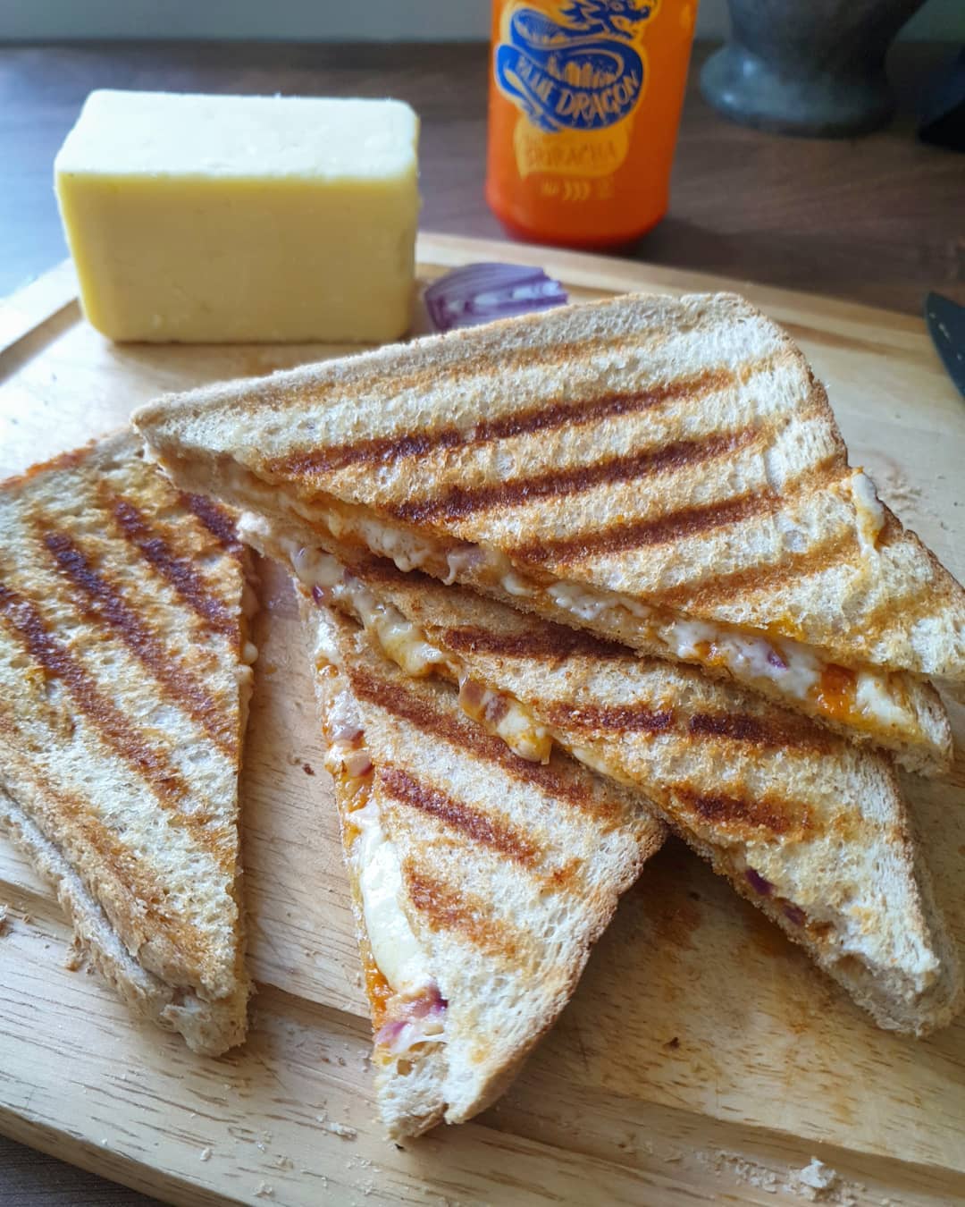 Cheese and Sriracha Toasties
