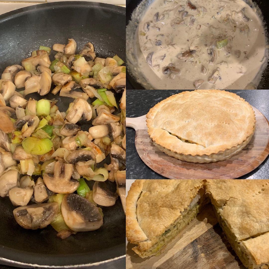 Mushroom Leek and Cashew Pie