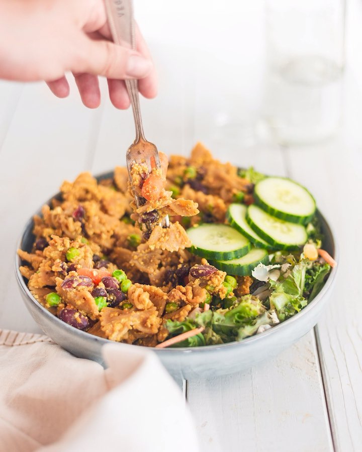 Vegan Egg Fried Pasta