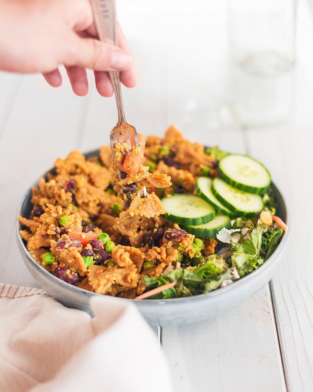 Vegan Egg Fried Pasta