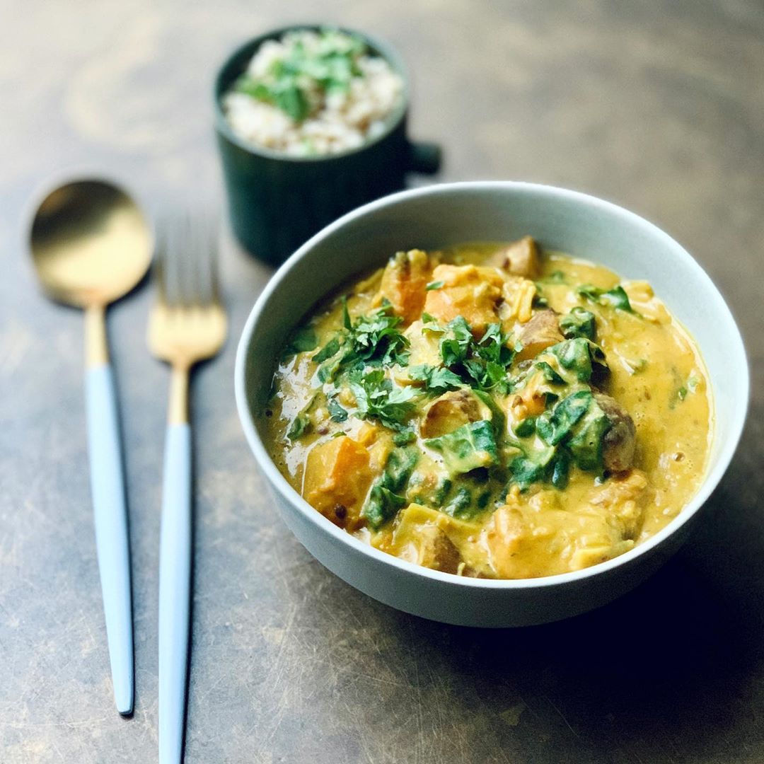Roasted Jerusalem Artichoke Lentil Curry