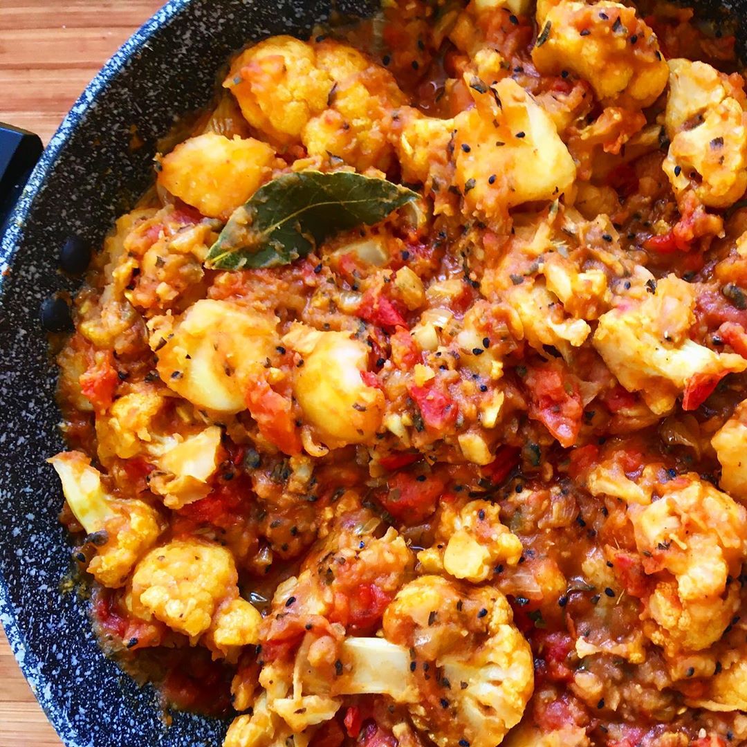 Homemade Aloo Gobi with Potatoes and Cauliflower