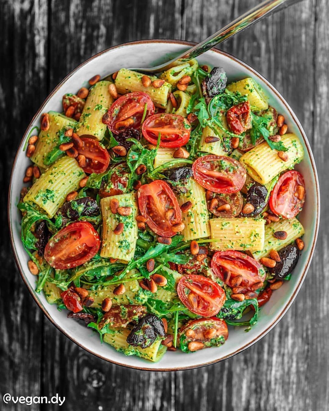 Messy Pasta Salad with Green Pesto
