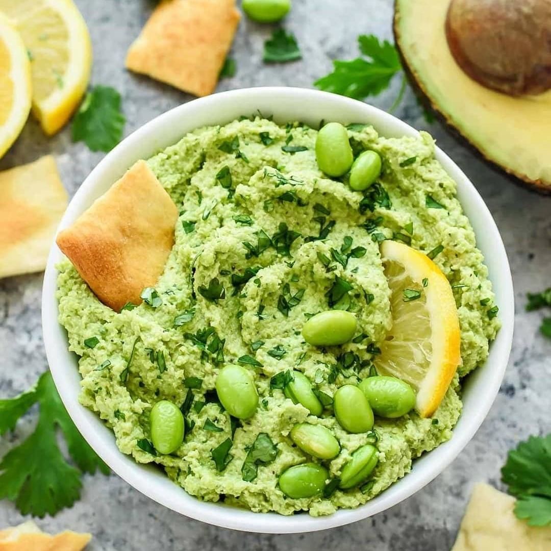 Avocado and Edamame Hummus Dip