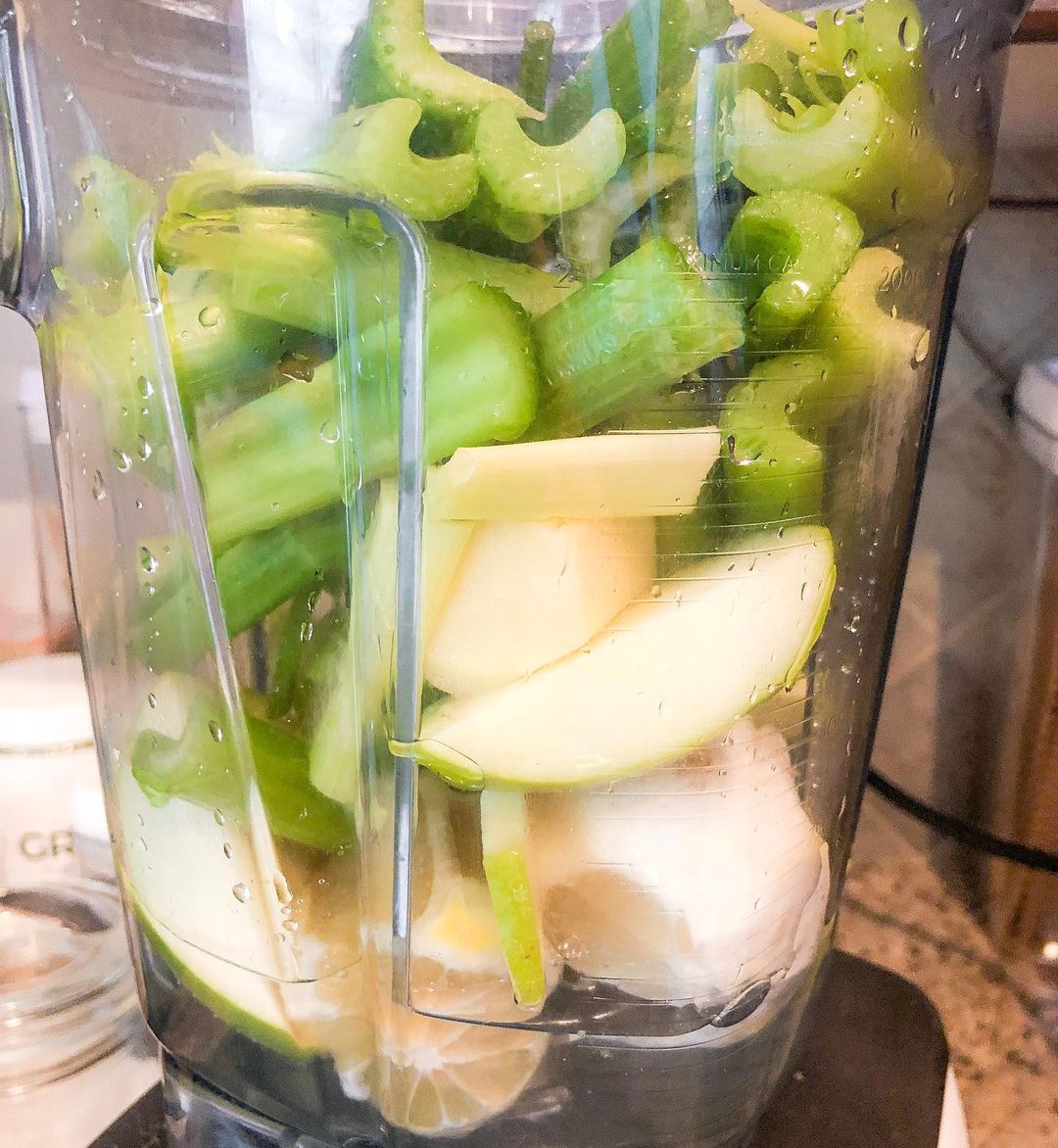 Homemade Green Juice with Fresh Veggies