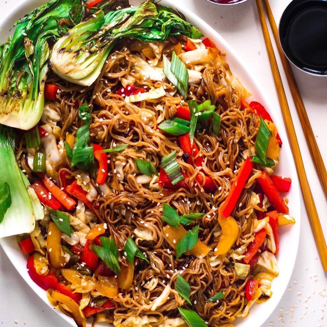 Stir-Fried Veggie Noodles with Ginger-Chili