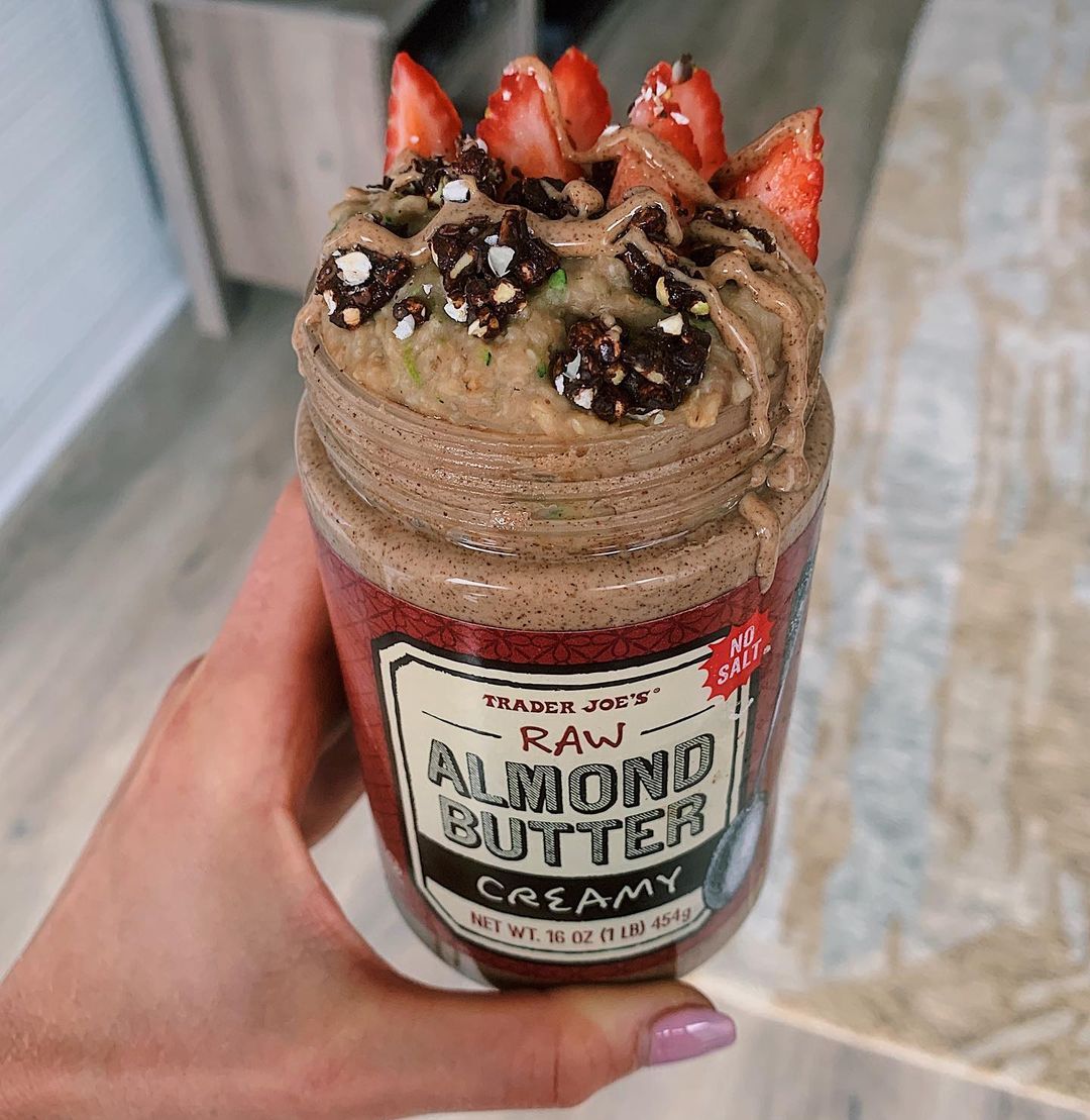 Vegan Protein Oats Stuffed in Almond Butter Jar