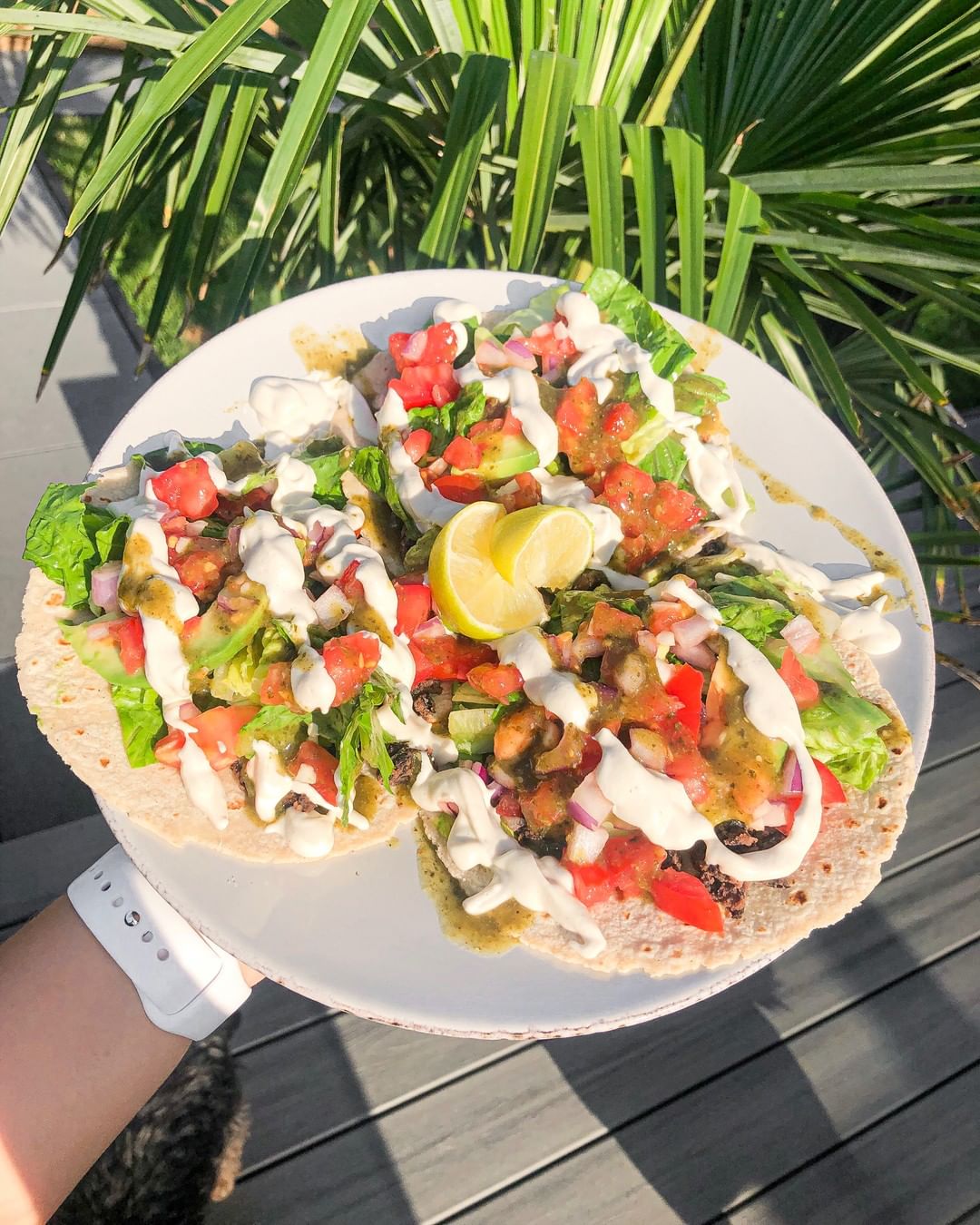 Easy Vegan Black Bean Tacos with Sour Cream