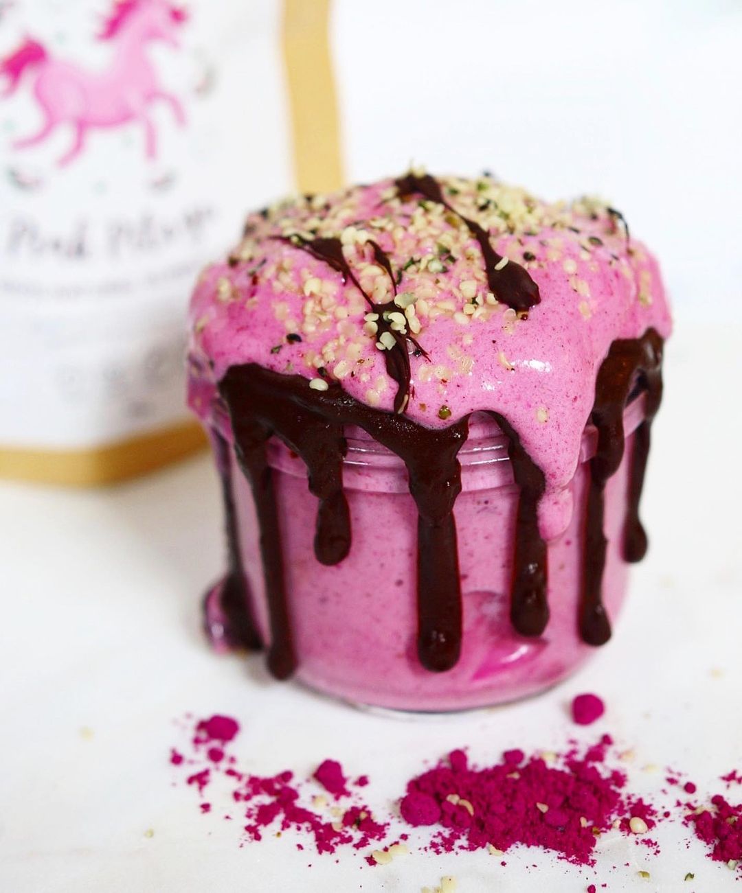 Banana Nice Cream with Pitaya Powder