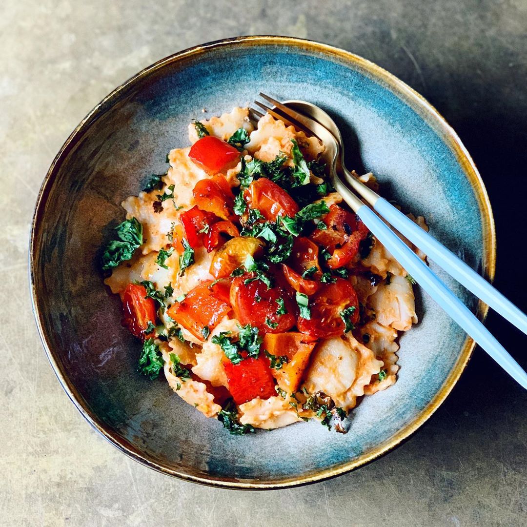 Ravioli with Chipotle Pepper and Tomato Sauce