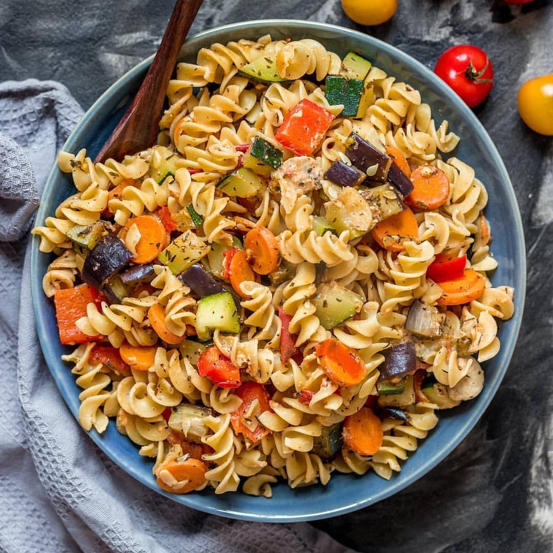 Cozy Chickpea Spirelli with Ratatouille Sauce